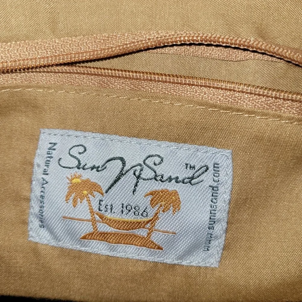 Woven Straw Tote with Paisley Trim - Yellow & Brown
